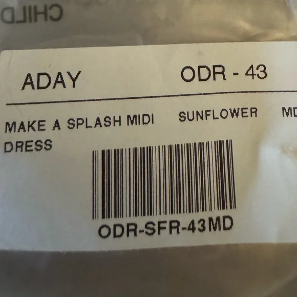 Aday Make a Splash midi dress M, sunflower yellow NWT - Picture 6 of 7